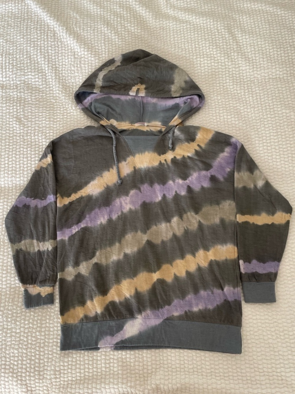 FP Movement by Free People | Gray Tie-Dye Hoodie Top | Workout Top